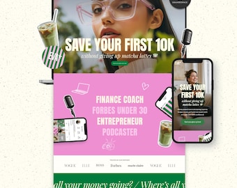 Squarespace Website Template for Coaches & Course Creators | Bold Colorful Business Design | Squarespace 7.1