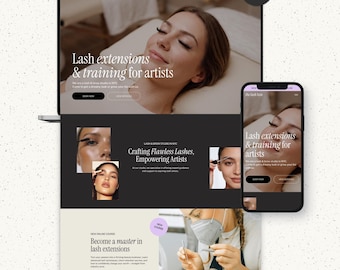 Beauty Salon Showit Template | Esthetician Business Website | Spa Eyelashes Studio
