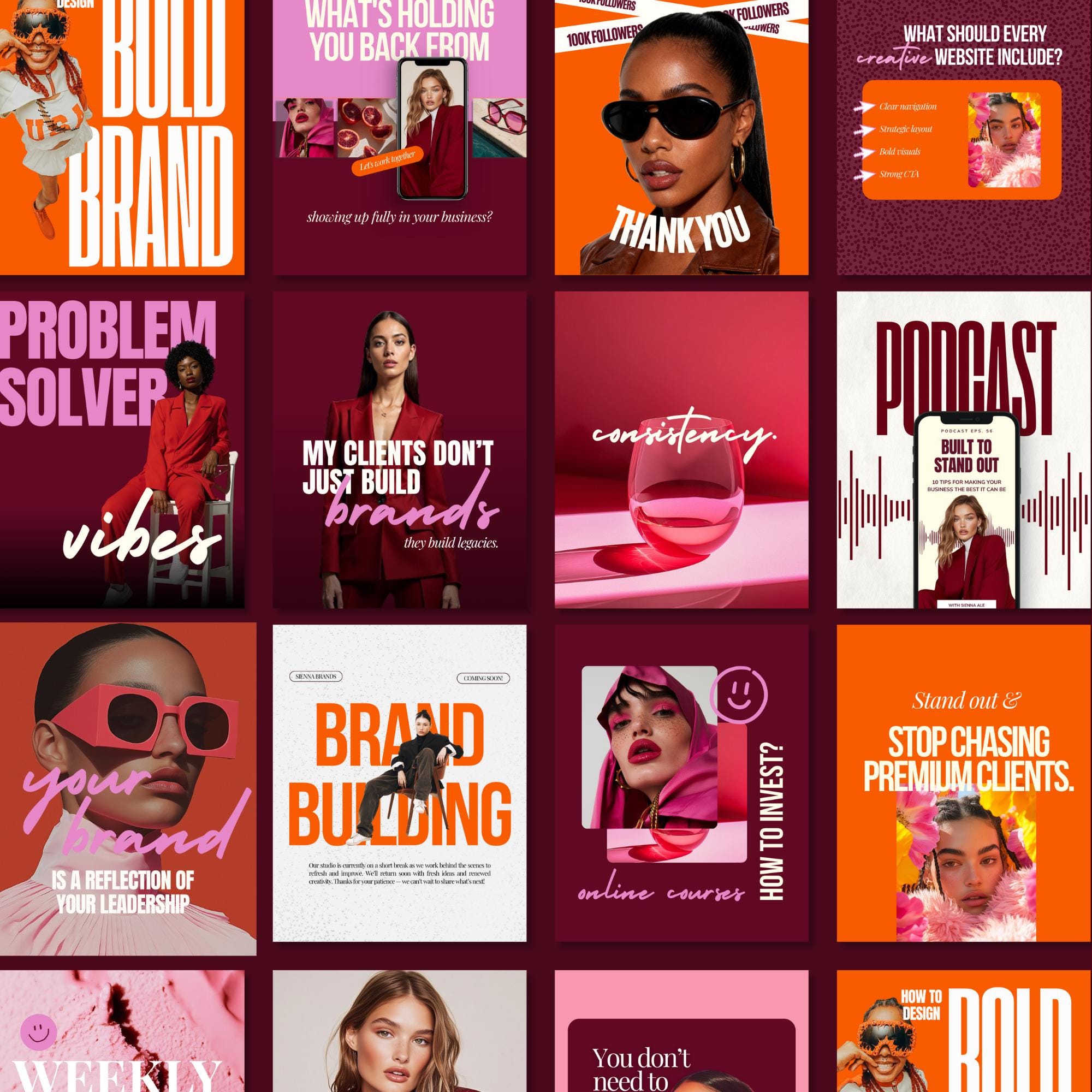 Bold Instagram Templates | Editable Canva Posts for Social Media ...