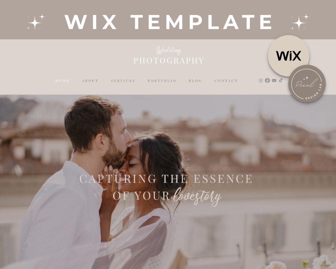 Wix Photography site Template Wix Wedding Photographer Etsy