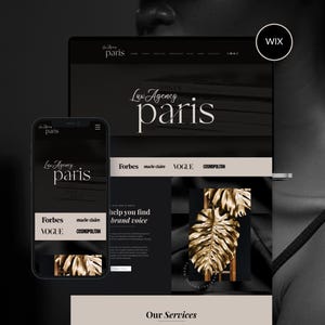 Luxury Wix Website Template for Marketing, Minimal Dark Coach Website, Black Wix Ecommerce Template, Elegant Aesthehitc Webdesign