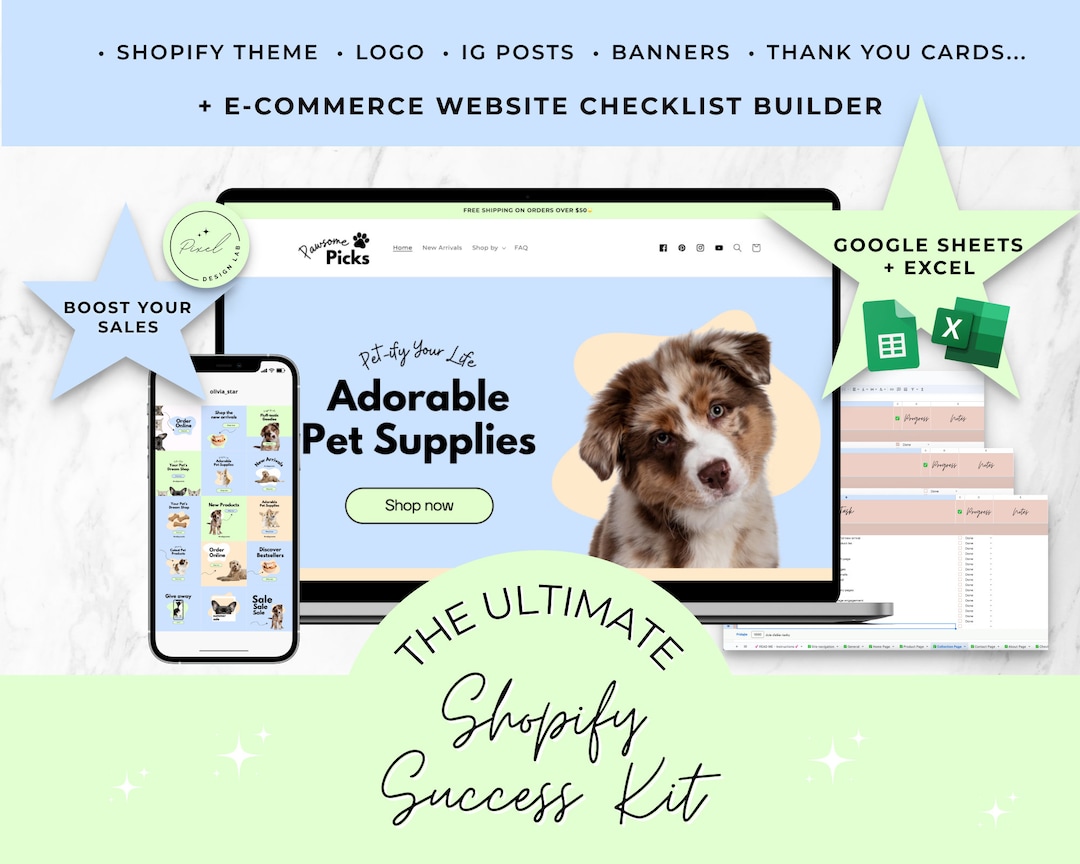 Pets Store Shopify Kit site Success Templates for Dog Shop Small
