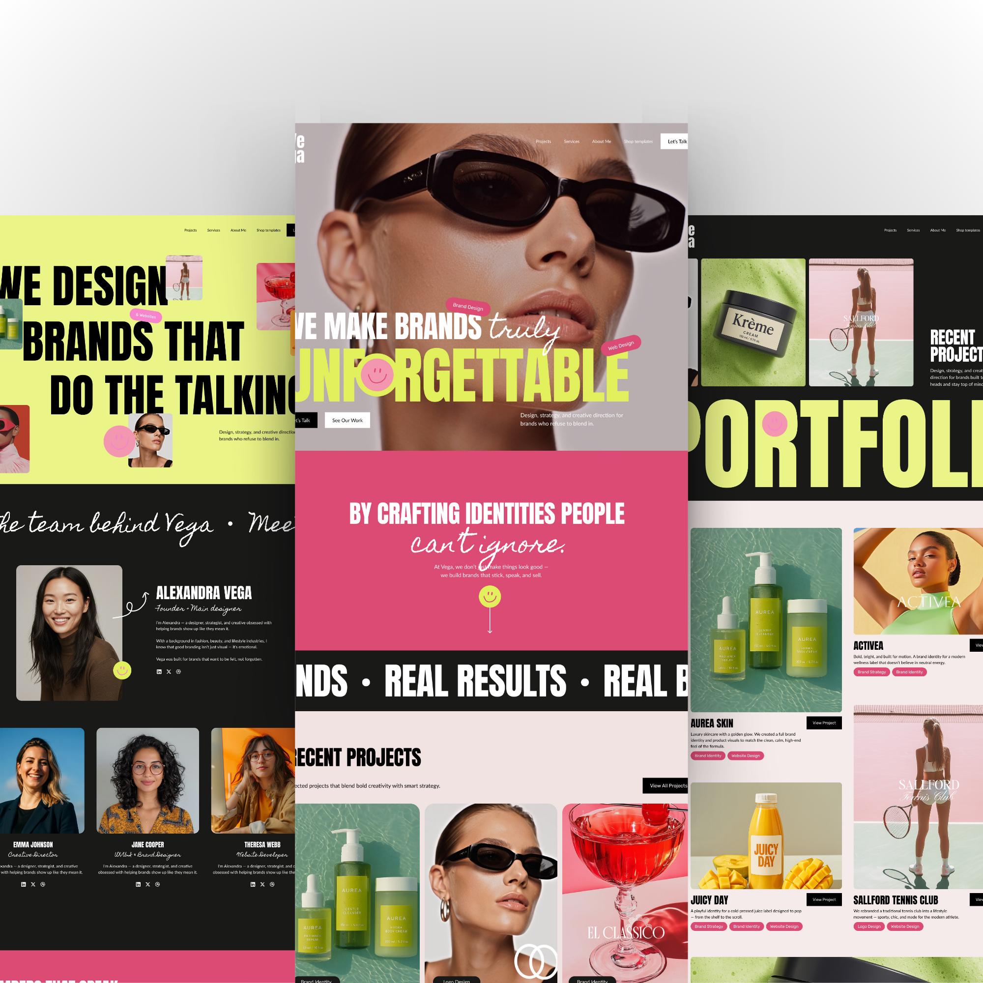 Showit Website Template for Designers | Bold Portfolio, Creative Agency ...