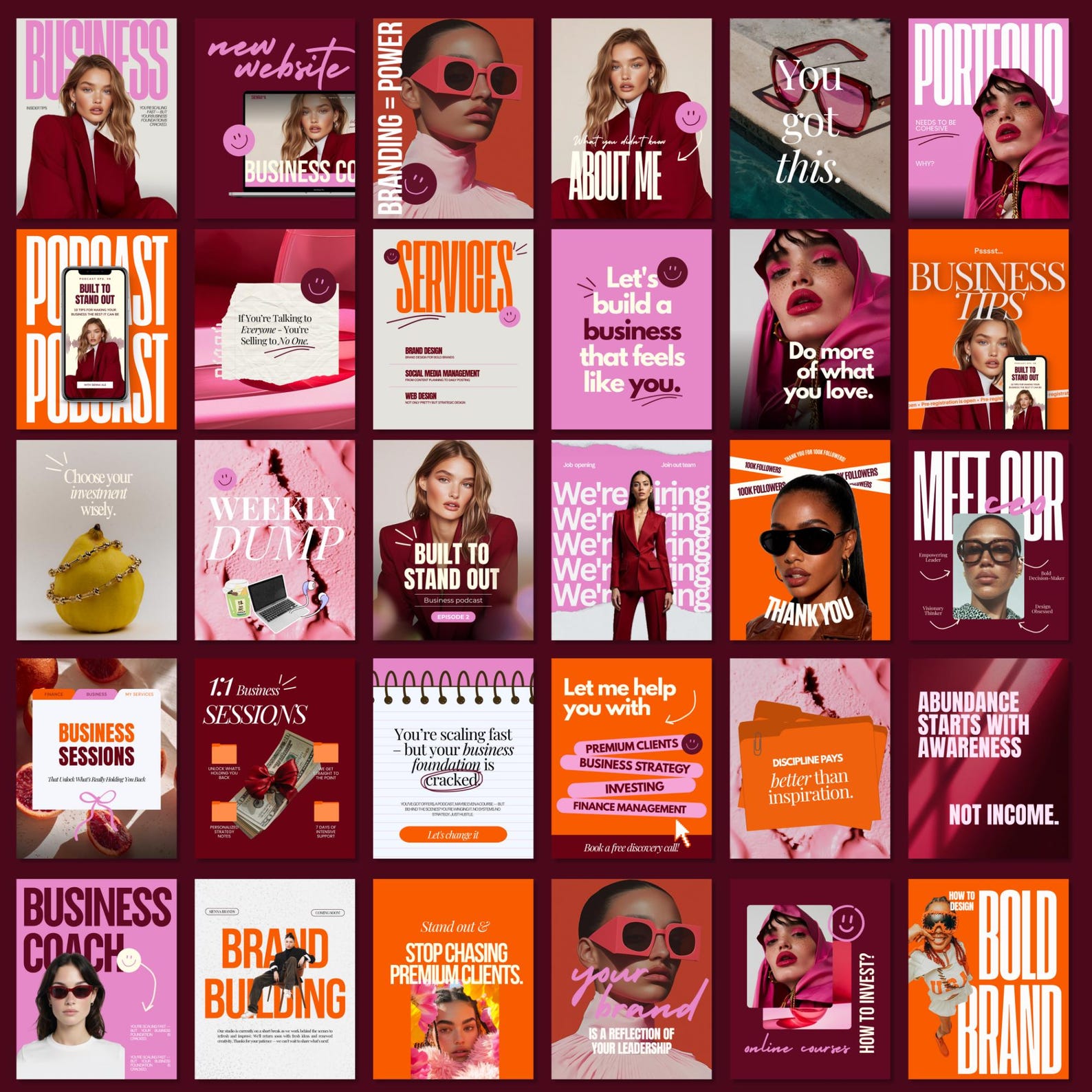 Bold Instagram Templates | Editable Canva Posts for Social Media ...