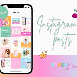 40 Bright Instagram Post Templates Canva - Colorful Pink Instagram Templates for Business - Rainbow Canva Templates