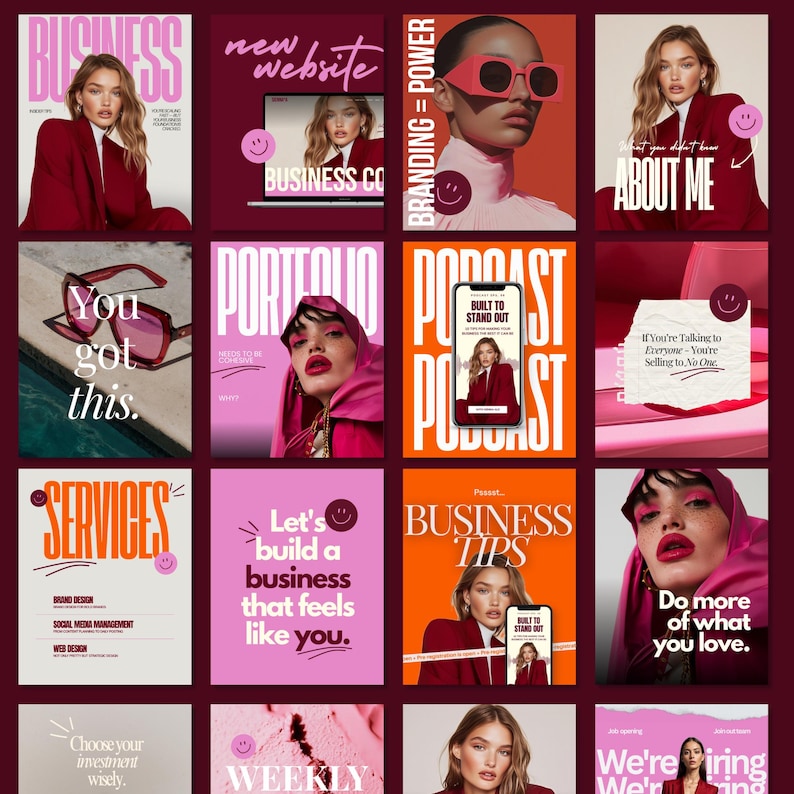 Bold Instagram Templates | Editable Canva Posts for Social Media ...