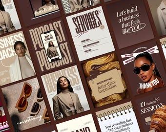 Luxury Beige Instagram Templates | Coaches, Consultants, Editable Canva Posts (40 Templates)