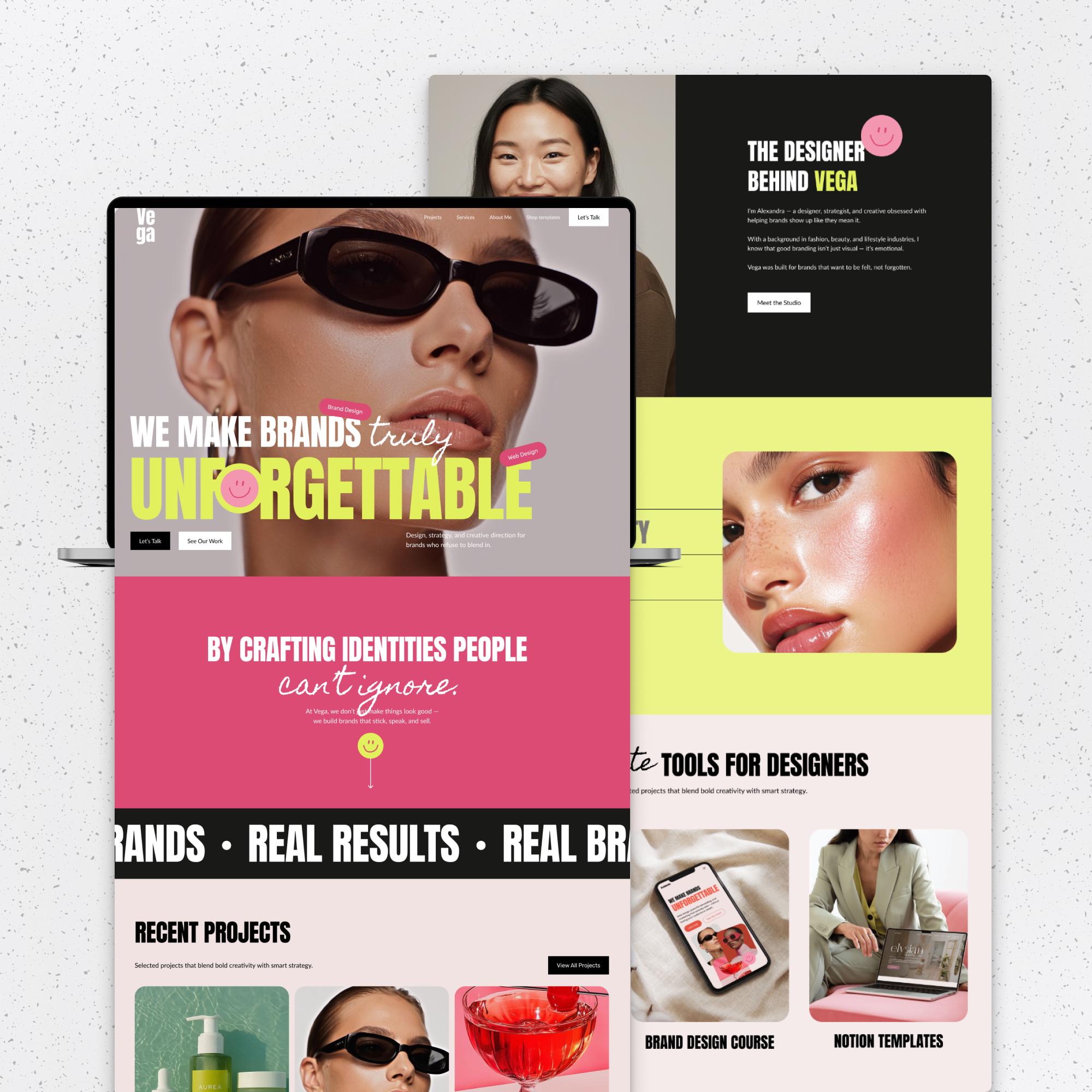 Showit Website Template for Designers | Bold Portfolio, Creative Agency ...