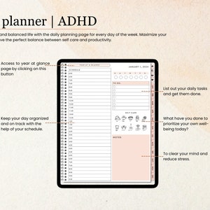 All in One ADHD Digital Planner for Goodnotes, iPad & Android. Adhd ...