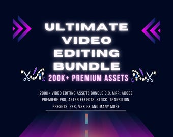 Paquete de edición de video definitivo / Más de 200 000 recursos MRR: transiciones, LUT, efectos de sonido, plantillas de Adobe Premiere, After Effects, Final Cut Pro