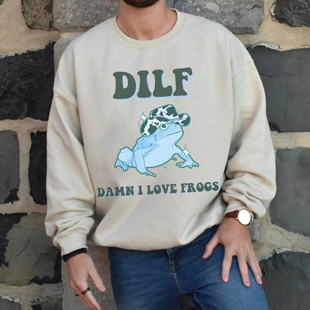 Funny Dad DILF Frog Sweatshirt Matching Couples Sweatshirts Etsy