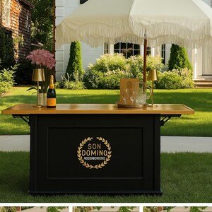 Custom Snack Cart | Charcuterie cart | Foldable Wooden Event Cart | Coffee & Pancake Cart | Mobile Display with Wheels | Best Sell image 2
