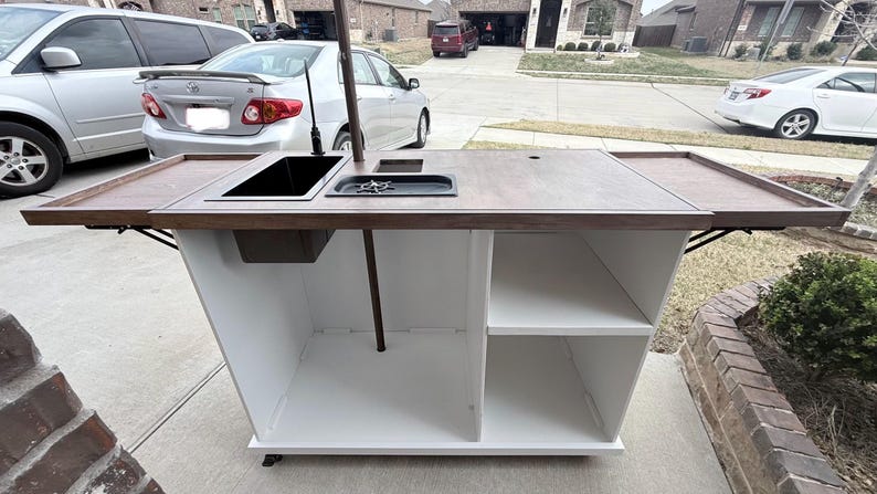 Custom Coffee Cart | Mobile Coffee Bar Cart | Foldable Coffee Station | Event Coffee Cart | Wood Coffee Cart | Portable Coffee Stand imagen 11