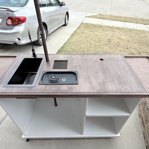 Custom Coffee Cart | Mobile Coffee Bar Cart | Foldable Coffee Station | Event Coffee Cart | Wood Coffee Cart | Portable Coffee Stand imagen 8