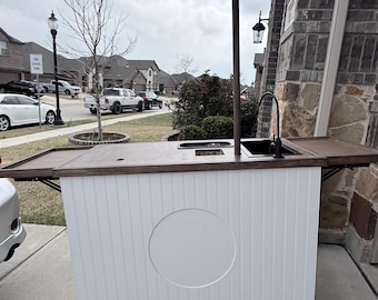 Custom Coffee Cart | Mobile Coffee Bar Cart | Foldable Coffee Station | Event Coffee Cart | Wood Coffee Cart | Portable Coffee Stand