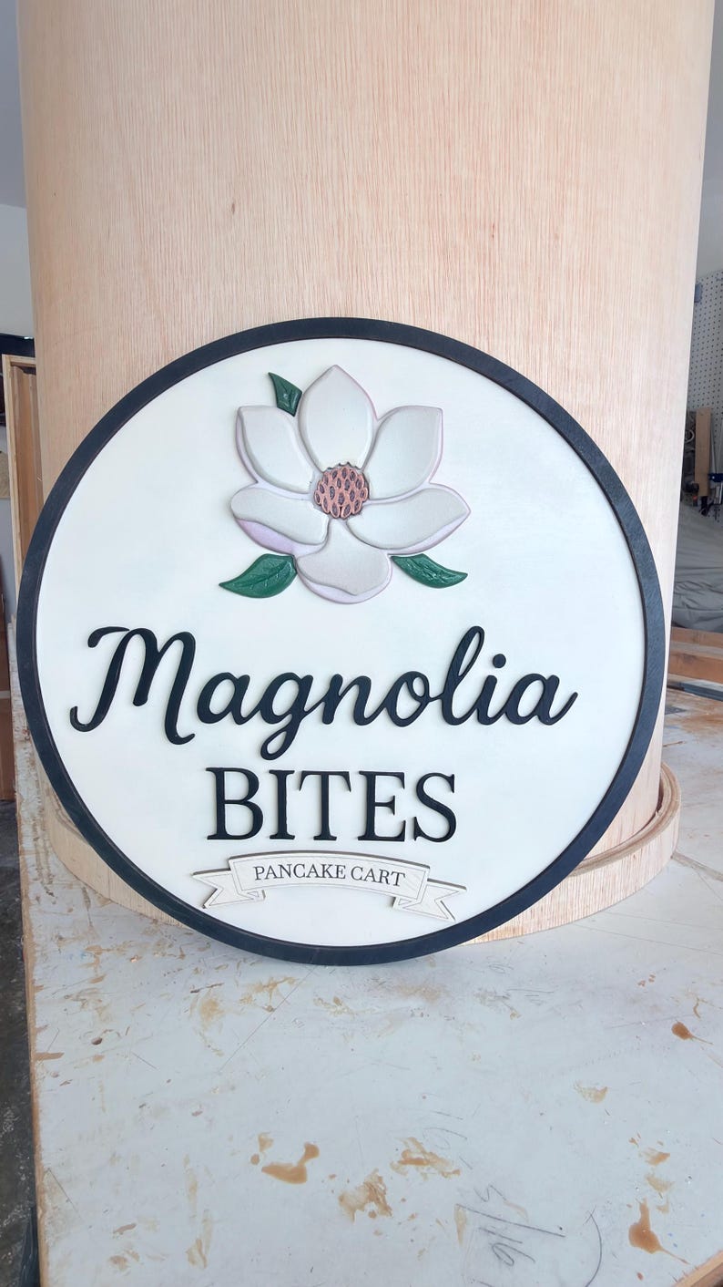 Custom Wooden Cart Sign | Removable Front Logo Sign | 3D Business Sign ...