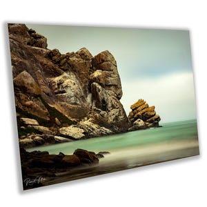 Morro Rock Wall Art |  Dreamy California Coastal Canvas Wall Art | Pacific Ocean Scenic Landscape | home, wall decor | paper, acrylic, metal