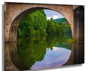 French Countryside Photograph: Saint-Antonin Noble Val, River Bridge Art Print