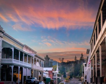 California Sunrise, Canvas Wall Art, Gold Country Motherlode towns, Sutter Creek Scenic Landscape,  Fine Art Photography, Canvas, Acrylic