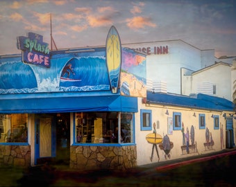 Classic Beach Cafe, California's Pismo Beach Chowder Shop | Beach Photography Wall Art Print/Canvas/Acrylic/Metal  Home, Office Fine Art