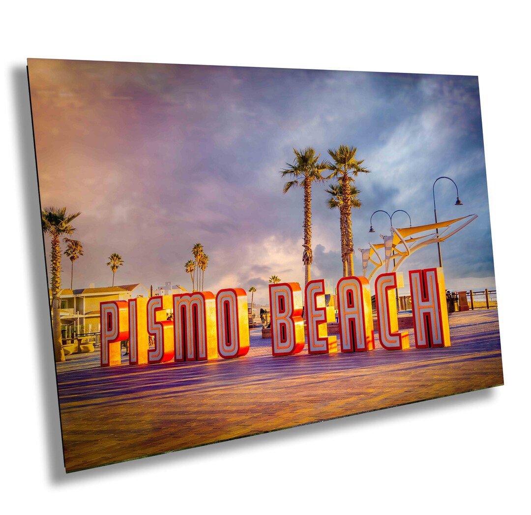 Pismo Beach Sign Art Print: California Palm Trees Photo - Etsy