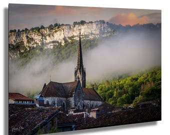 French Village Church Print: Saint-Antonin Noble Val Photography