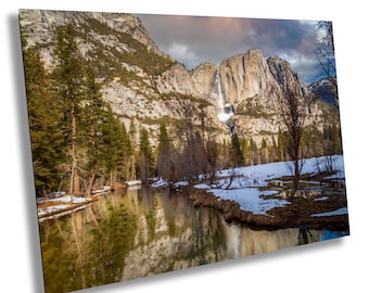 Yosemite Valley Winter Waterfall Photo: Merced River Fine Art Print