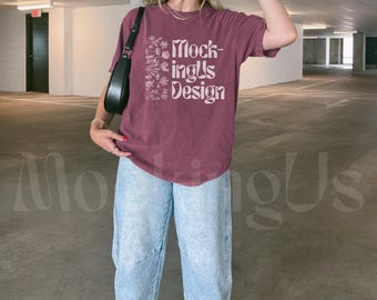 Comfort Colors 1717 Vineyard T-Shirt Mockup, Streetwear Mock (Digital Download)