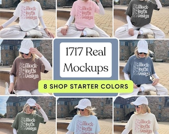 Comfort Colors 1717 Mockup Bundle: Real Person, Lifestyle Mocks Bundled, Streetwear Style, C1717 Mocks