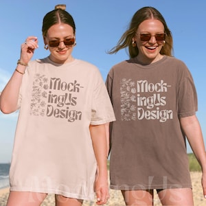 Bachelorette Mockup Comfort Colors C1717, Two People Mockup Ivory Espresso Mockup 1717 Two Shirt Mockup CC1717 Bach Mockup Friends Mock