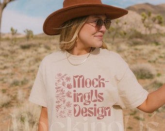 Comfort Colors 1717 Ivory Tshirt Mockup | Western Boho Outdoor