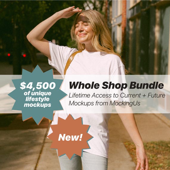 Whole Shop Mockup Bundle – Lifestyle Mock-ups, Real Model, Lifetime Access, Future Collection