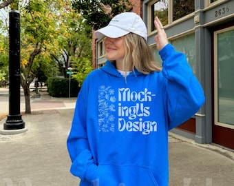 Gildan 18500 Hoodie: Royal Blue Oversized - Streetwear Look, Real