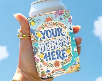 Can Cooler Mockup Real Product, Editable Canva Template, Drink Sleeve Mock No AI