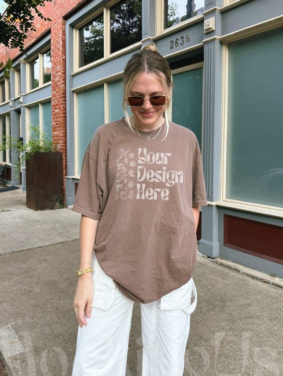 Comfort Colors C1717 Espresso T-shirt Mockup, Front of Espresso