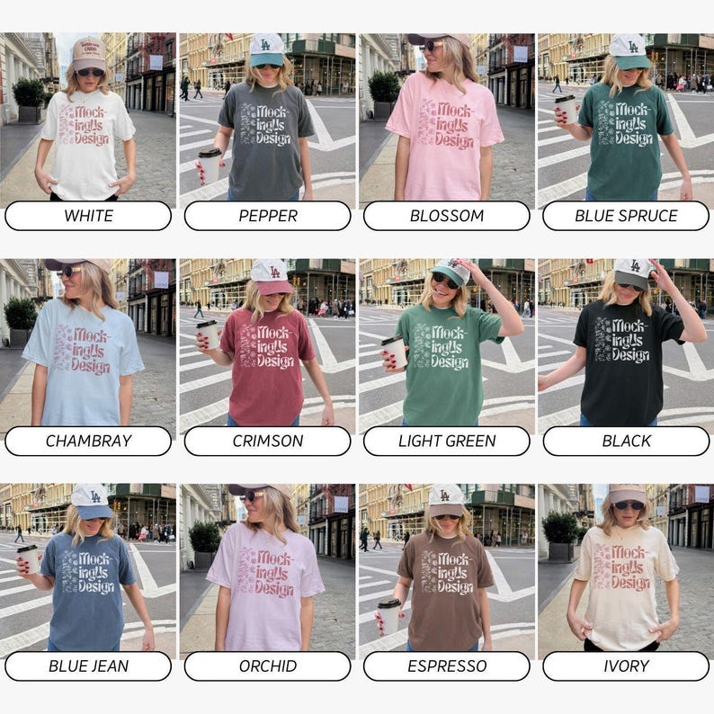 Comfort Colors Tshirt Mockup Bundle: Real Person, Lifestyle Mocks gebündelt, Streetwear Style Bild 2
