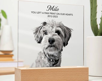 Custom Pet Memorial Plaques Custom Dog Portrait From Photo Custom Cat Memorial Loss Of Pet Bereavement Gift For Pet Loss Pet Memory Gift