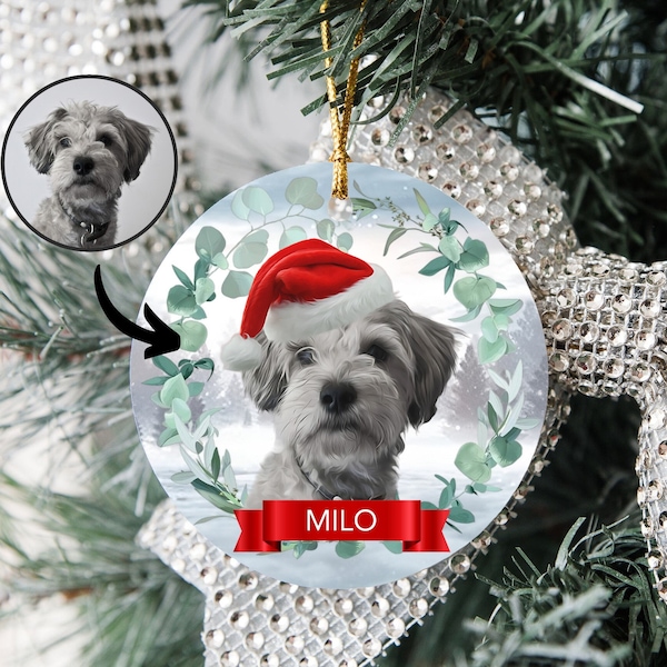 Personalized Pet Christmas Ornaments From Photo Custom Dog Ornament Christmas Pet Loss Gifts Christmas Gift Custom Cat Christmas Ornaments