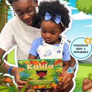 Custom Story Book Personalized Children's Book Animal Illustration Baby Book Jungle Theme Activity Book Baby Gift Personalized Book for Kids
