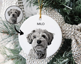 Customized Pet Christmas Ornaments Custom Dog Ornament Custom Cat Ornament Dog Memorial Ceramic Ornament Pet Loss Gift Dog Name Ornament