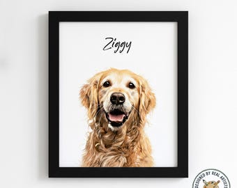 Hand Drawn Watercolor Dog and Cat Portrait from Photo Printable Custom Pet Art Digital File High-Res JPG Instant Download 8x10 A4 Wall Art