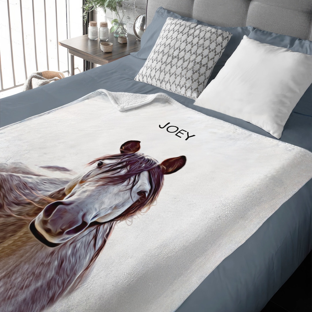 Custom Horse Blankets Personalized Horse Portrait Throw Blanket Horse