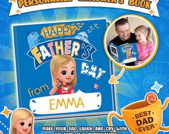 Livre personnalisé pour la fête des pères, livre de contes pour papa personnalisé pour papa des enfants, cadeau unique pour les pères, livre souvenir personnalisé pour lui
