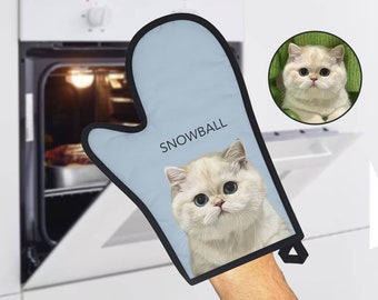 Custom Oven Mitts With Pet Portrait From Photo Custom Dog Oven Gloves Personalized Cat Oven Mitts Custom Kitchen Gloves Dog Kitchen Mittens