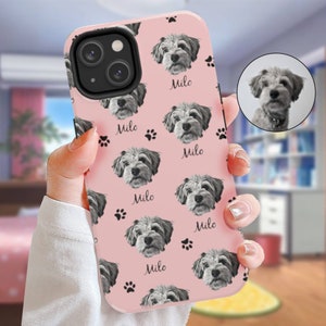 Custom Phone Case With Pet Face From Photo Dog Phone Case Cat Phone Case iPhone Case Google Pixel Case Samsung Galaxy Case Pet Remembrance