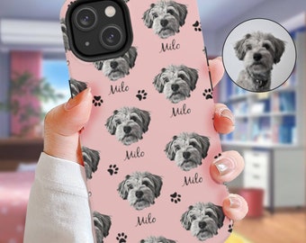 Custom Phone Case With Pet Face From Photo Dog Phone Case Cat Phone Case iPhone Case Google Pixel Case Samsung Galaxy Case Pet Remembrance