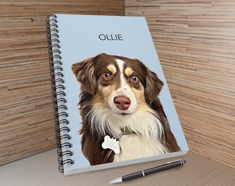 Benutzerdefiniertes Haustier Hund Spiralblock Benutzerdefiniertes Haustier Portrait Notizbuch Personalisiertes Hunde Journal Geschenk für Hundeliebhaber Geschenk Reisetagebuch