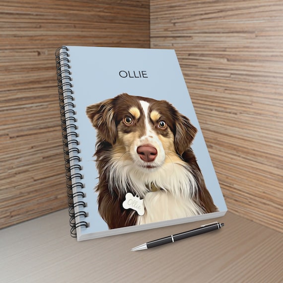 Custom Pet Dog Spiral Notebook Custom Pet Portrait Notebook Planner Personalized Dog Journal Gift for Dog Lover Gift Travel Journal