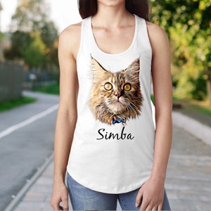 Benutzerdefinierte Haustier-Tank-Top Benutzerdefinierte Hunde-Tank-Top Personalisierte Tank-Top Work out Tank Top Haustier-Shirt Haustier-Porträt Racerback Damen Tank Geschenk für Sie