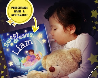 Custom Story Book Bed Time Story Personalized Children's Book Sweet Dream Illustration Book Activity Books for Kids Gift Personalized Book